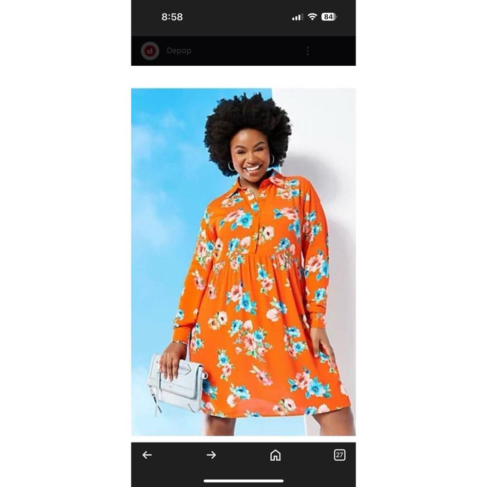 Tolani Collection Long Sleeve Floral Dress, XL